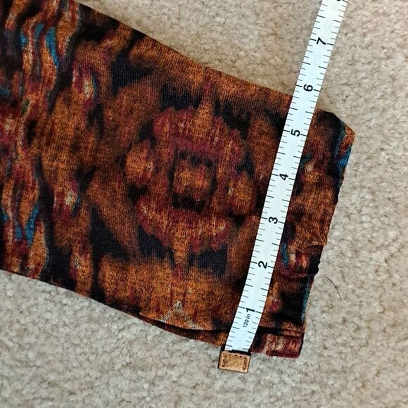 Rafaella Women’s Top Large Multi Fall Colors Copper beads at Collar & Bib V-Neck - Picture 11 of 12